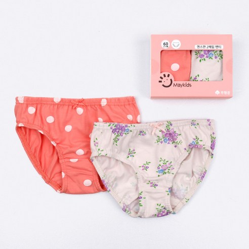 메이키즈 여아용 면스판 삼각 팬티 2p B세트