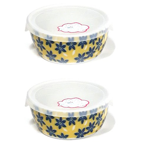 폴스카 로얄아리따 아와사카 찬통 L 옐로, 1세트, 몸통 2p + 뚜껑 2p
