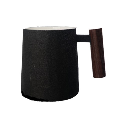 고원 계수나무 손잡이 머그 500ml, 블랙 민짜, 1개
