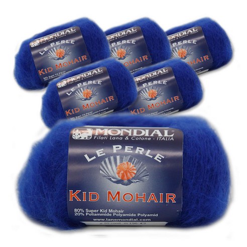몬디알 필립섬유 키드모헤어 뜨개실 20g x 6p, 700(블루), 196m