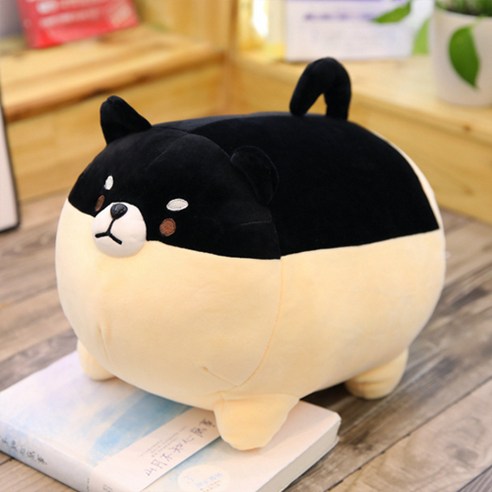 TP 쿠션 폭신뚱뚱 시바견 베개, 블랙