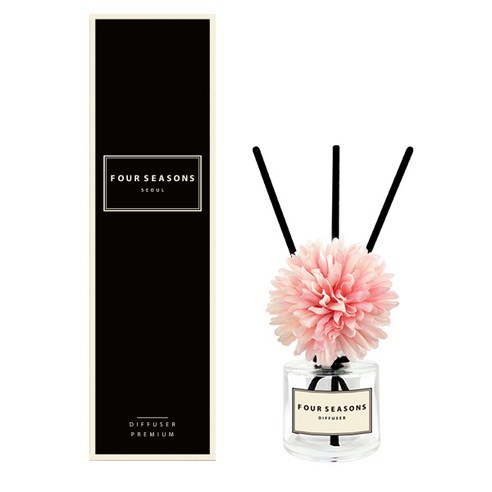 포시즌 플라워 디퓨져 50ml + 블랙스틱 3p + 맘 조화 핑크, 페퍼민트
