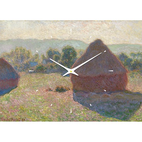 더윤 디자인 레티나 명화시계 30 x 42 cm, 모네 건초더미 정오