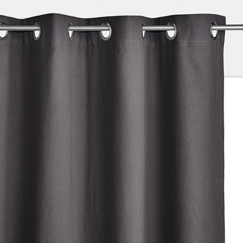 라흐두뜨 린넨 코튼 암막 커튼 아일렛탑 F709272, dark grey