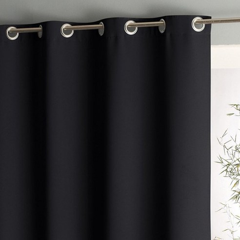 라흐두뜨 더블 암막 커튼 아일렛탑 F709537, black
