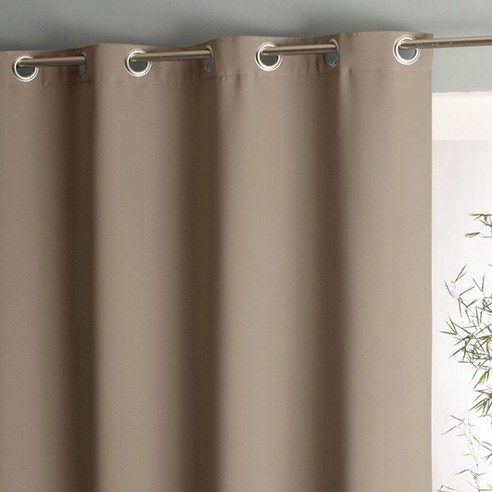 라흐두뜨 더블 암막 커튼 아일렛탑 F709537, light taupe beige