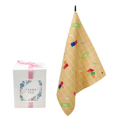 삼육오데이 DIY 돌답례품 수건 10p + 박스 10p + 리본 핑크 12p + 땡큐스티커 12p, 토이, 1세트