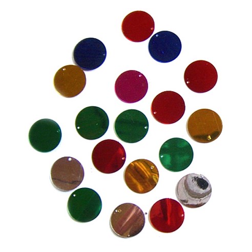 동성지공사 원형 대 반짝이 장식 25mm, 혼합 색상, 1세트