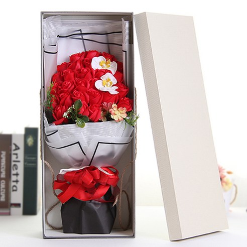 메이코글로벌 조화 비누꽃 29p + 난 2p 꽃다발, 레드