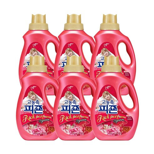 피죤 고농축 리치퍼퓸 시그니처 섬유유연제 플라워페스티벌 본품, 1.35L, 6개