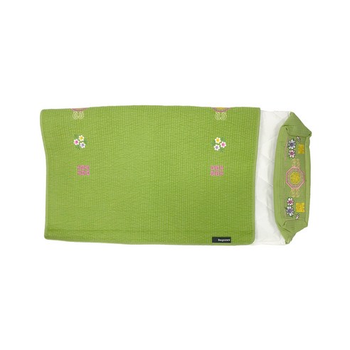 베고자니 피그먼트 충무사각 베개 커버세트, 연두