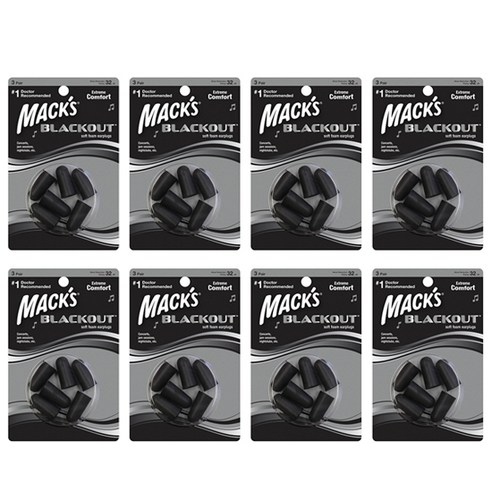Macks 수면 귀마개 블랙아웃 6p, 8개입