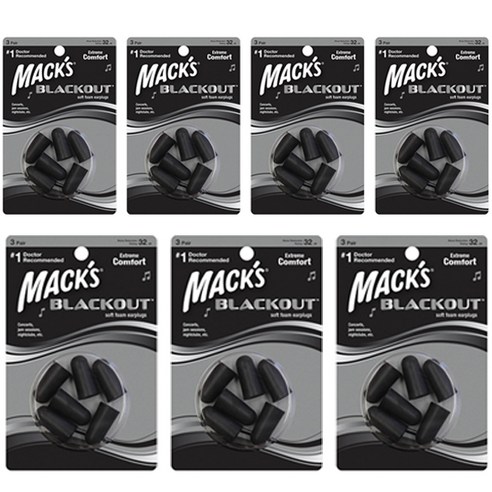 Macks 수면 귀마개 블랙아웃 6p, 7개입