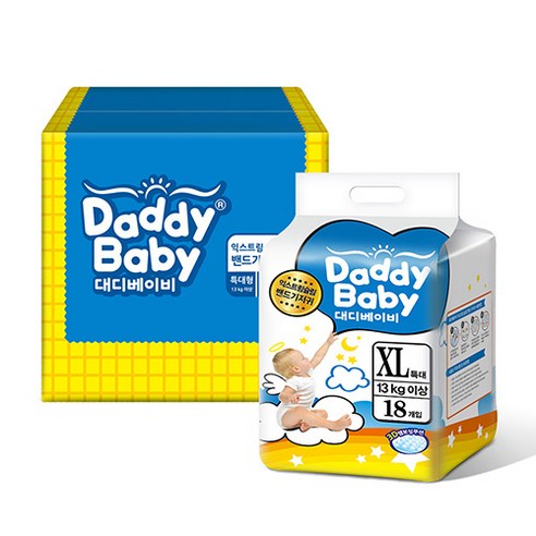대디베이비 슬림 밴드형 기저귀 특대형(13kg~), 72매