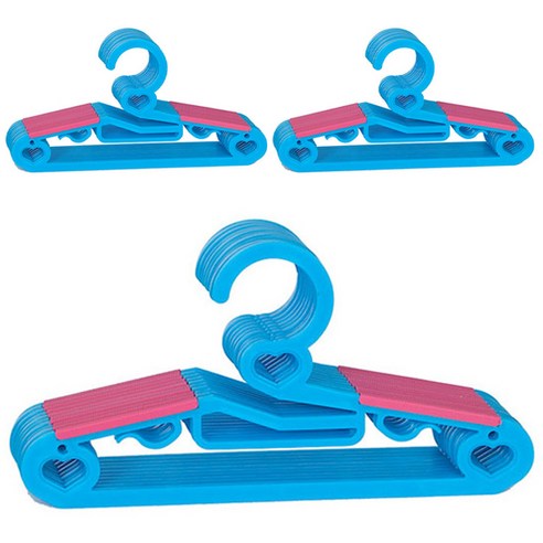 데코즈인 하트논슬립 어린이옷걸이, 블루, 60개
