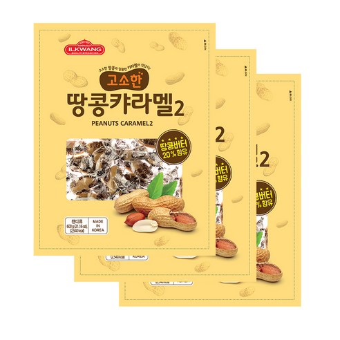 일광제과 땅콩캬라멜2, 600g, 3개
