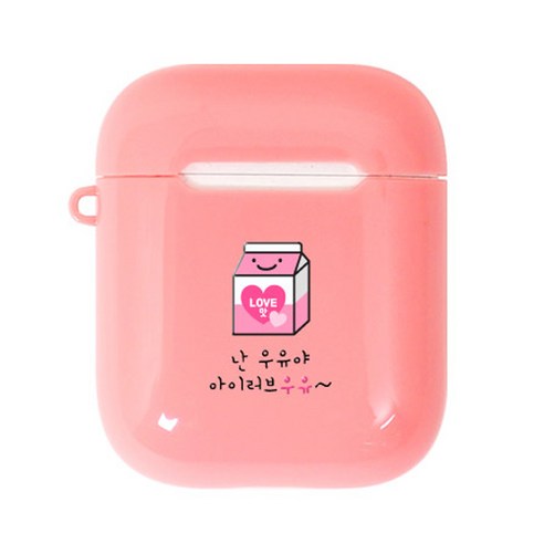 하이하이 두근두근 글로시 에어팟 하드케이스, 우유