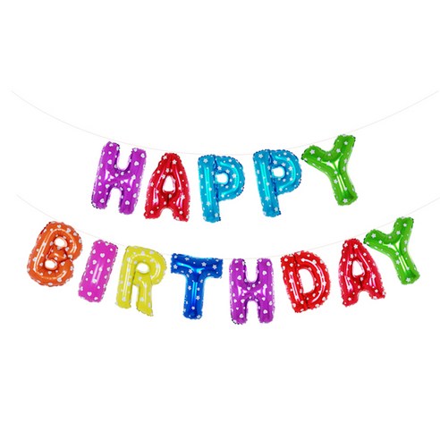 파티팡 은박풍선세트 HAPPY BIRTHDAY, 레인보우, 2세트