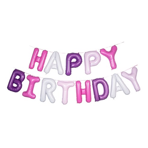 파티팡 은박풍선세트 HAPPY BIRTHDAY, 라벤더, 2세트