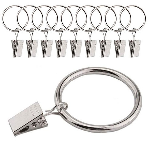아이프렌즈 메탈릭 커튼 집게링 32mm, 실버, 10개입