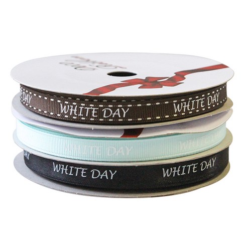 톡톡팬시 굿즈 WHITE DAY 프린팅 포장리본 3p 세트, NO1, 13.5m