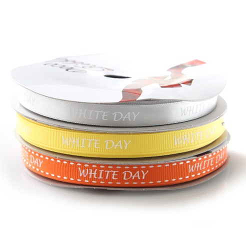 톡톡팬시 굿즈 WHITE DAY 프린팅 포장리본 3p 세트, NO32, 13.5m