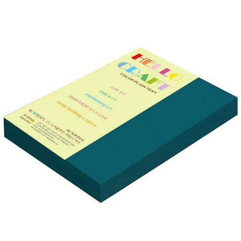 뉴씨플레인 종이문화 양면색상지 No.63 청록, 200매입