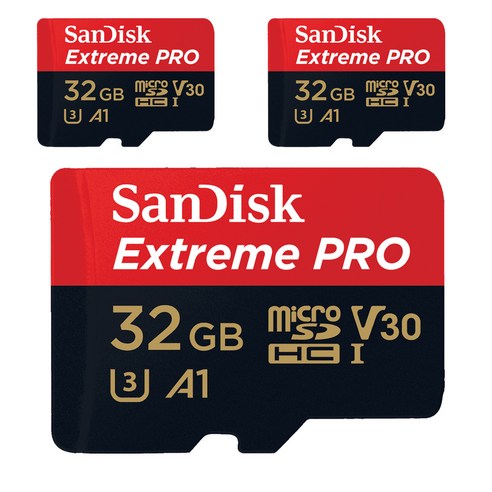 샌디스크 익스트림프로 마이크로SD SDSQXCG-032G 3p, 32GB, 3개