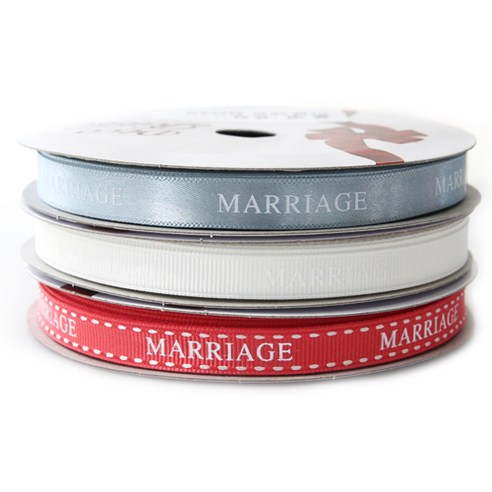톡톡 팬시굿즈 MARRIAGE 프린팅 포장리본 세트, NO29(C29회청색, G3밀키화이트, G38다홍), 13.5m