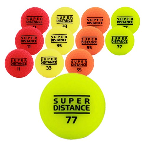 넥센 슈퍼 디스턴스 소프트 SDS 무광 4컬러 고반발 골프공 3피스 43mm, 혼합 색상, 12개