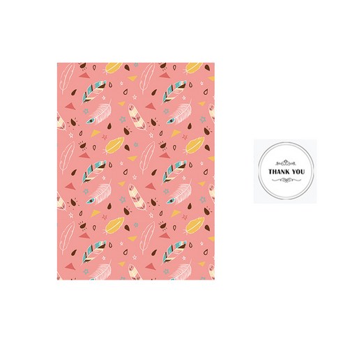 삼육오데이 디자인 페이퍼 기프트백 소 20p + 스티커 20p, 분홍깃털, 1세트