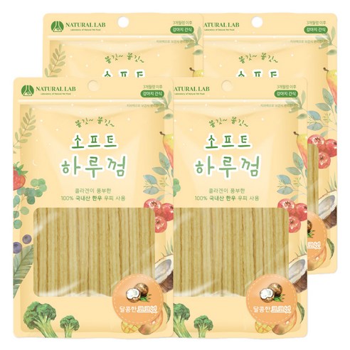 내츄럴랩 소프트 하루껌 반려견 간식, 코코넛 맛, 4개입