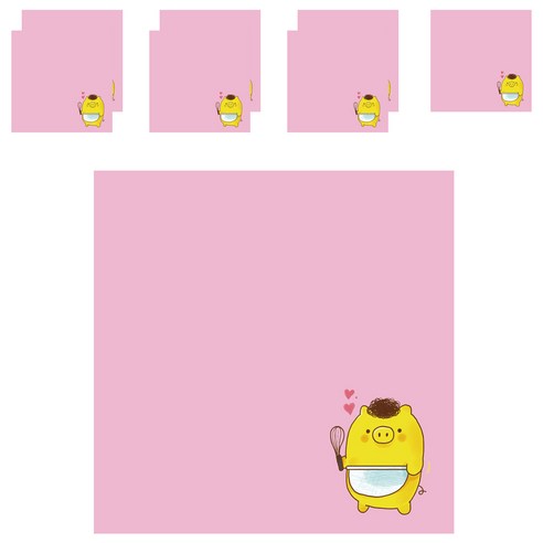 디자인매드 떡메모지 피그 85 x 85 mm 100p, 04 핑크, 8개입