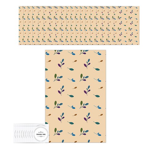 삼육오데이 디자인 페이퍼 기프트백 대 20p + 스티커 20p 세트, 이파리, 1세트