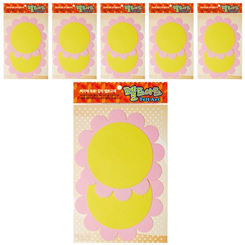 동기오피스 펠트아트지 접착식 2p x 6개, DF-1003 꽃판12(분홍)
