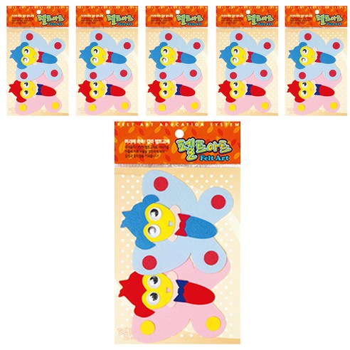동기오피스 펠트아트지 접착식 2p x 6개, DF-1090 나비요정