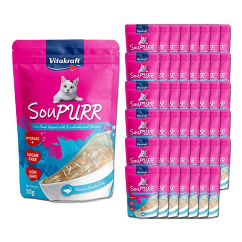 비타크래프트 수프 고양이 파우치 간식 참치 50g, 참치 + 게맛살치어 혼합맛, 48개입