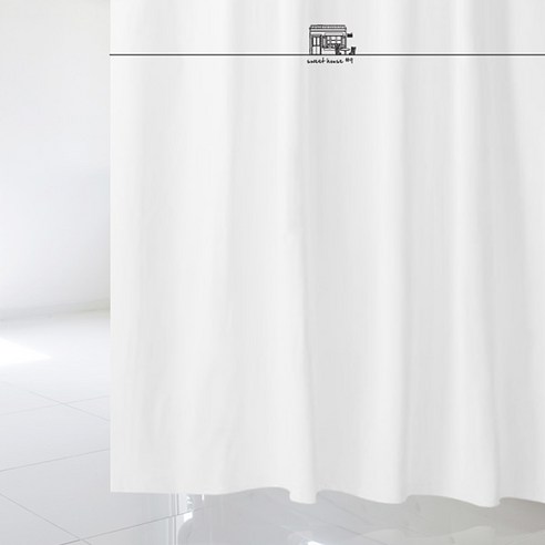 디자인수풀 샤워 커튼 빈티지 스위트 하우스 09 S 1520 x 1880 mm + 플라스틱 고리, 1세트