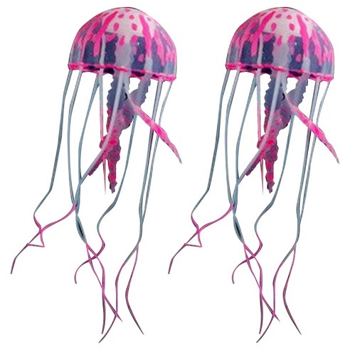 하이퍼펫 수조장식 야광 해파리 핑크 Q2QBSSW00301, 2개입