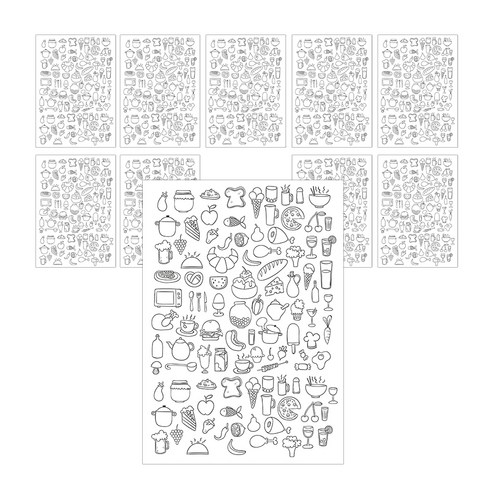 삼육오문방구 오려쓰는 데코스티커, 푸드1, 10개입