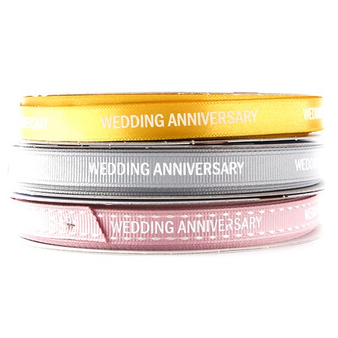 톡톡팬시 WEDDING ANNIVERSARY 프린팅 포장리본 세트, NO9, 13.5m