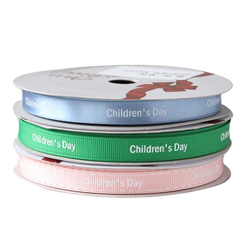 톡톡팬시굿즈 Children''s Day 프린팅 포장리본 3p 세트, NO34, 13.5m