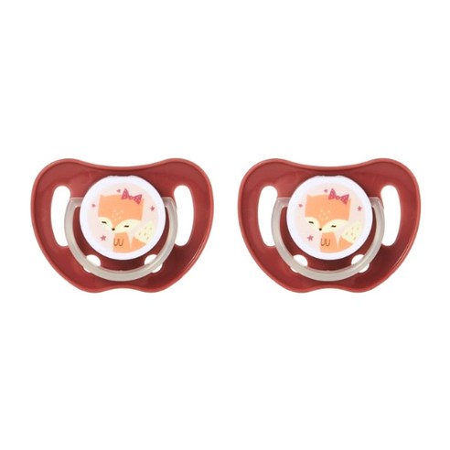 베이비앤아이 실리콘 노리개 젖꼭지, 2단계(6개월~18개월), 여우, 2개입