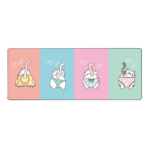 DM 알럽컴 큐트 마우스 장패드 900 x 400 x 3 mm, 컬러고양이, 1개