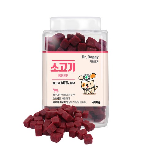 닥터도기 져키 강아지 간식, 소고기맛, 400g, 1개