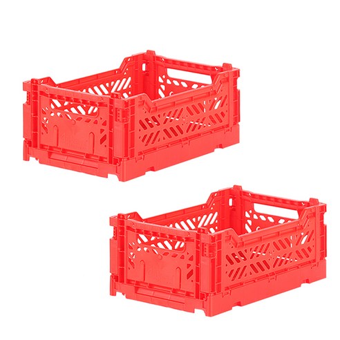 아이카사 폴딩박스 S, red, 2개