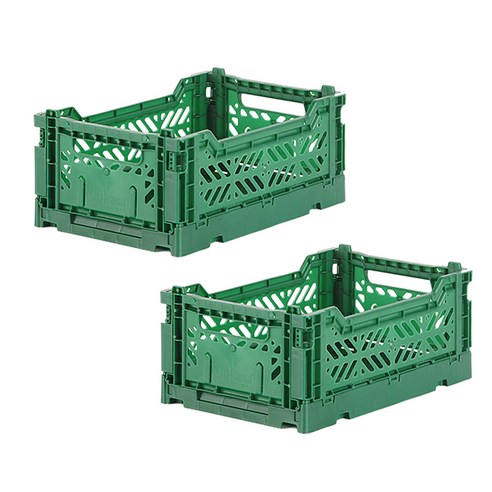 아이카사 폴딩박스 S, dark green, 2개