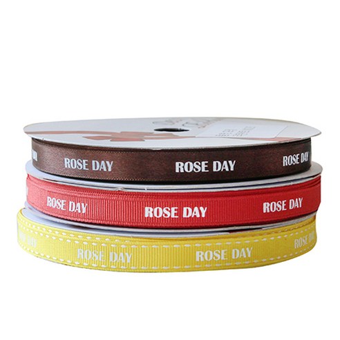 톡톡팬시 굿즈 ROSE DAY 프린팅 포장리본 3p 세트, NO25, 13.5m