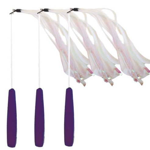 아이엠 고양이 파다닥 힐링 2단 낚시대 반짝이투명리본, Purple, 3개