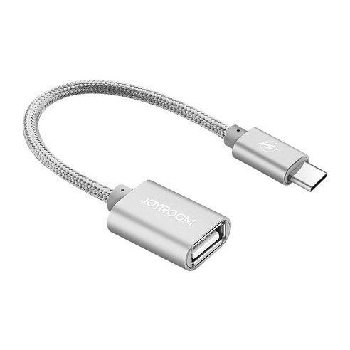 테크맨 데이터 라인 OTG 케이블 USB 2.0 Type-C, 실버, 1개, 15cm